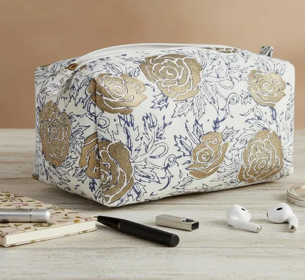 Indha_Hand_Block_Printed_Cotton_Utility_Pouch_|_Eco-Friendly_&_Upcycled_|_Handmade_Multipurpose_Travel_Pouch_for_Daily_Use_&_Storage_|_Artisan_Block_Print_Pouch_(White_Rose_Print_Cotton-BPMTPDFT)