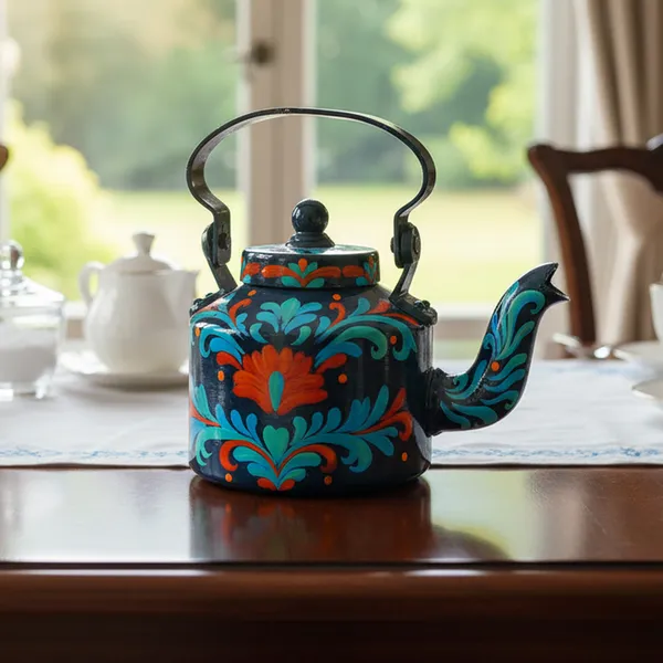 Indha_Hand-Painted_Aluminium_Kettle_�_Floral_Table_D�cor_Showpiece_|_Vintage-Style_Home_Decoration_|_Colourful_Gift_for_Living_Room,_Office_&_Festive_Gifting_|_Handmade_in_India