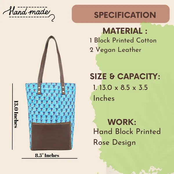 Indha_Printed_Canvas_Tote_Bag_for_Women_|_Blue_Motif_Hand_Block_Print_with_Brown_Vegan_Leather_Patch_|_Lightweight_Everyday_Shoulder_Bag_for_Office,_College_&_Shopping