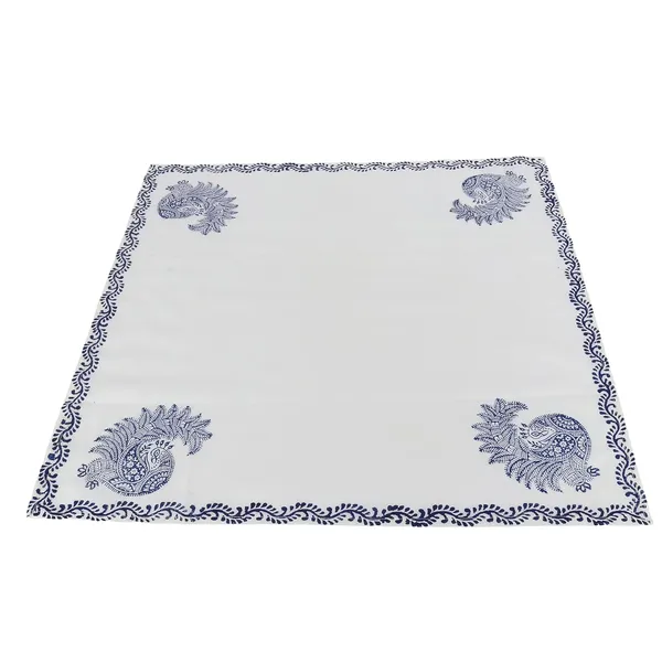 Indha_Hand_Block_Printed_Cotton_Napkin_Set|_Blue_Peacock_Block_Print|Handmade|Home_Utility