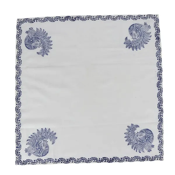 Indha_Hand_Block_Printed_Cotton_Napkin_Set|_Blue_Peacock_Block_Print|Handmade|Home_Utility