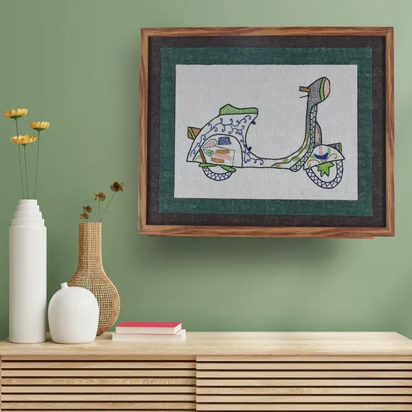 Multicolour_Hand_Embroidered_Scooter_Motif_Wall_Decor