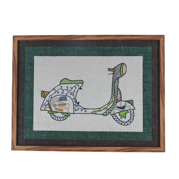 Multicolour_Hand_Embroidered_Scooter_Motif_Wall_Decor