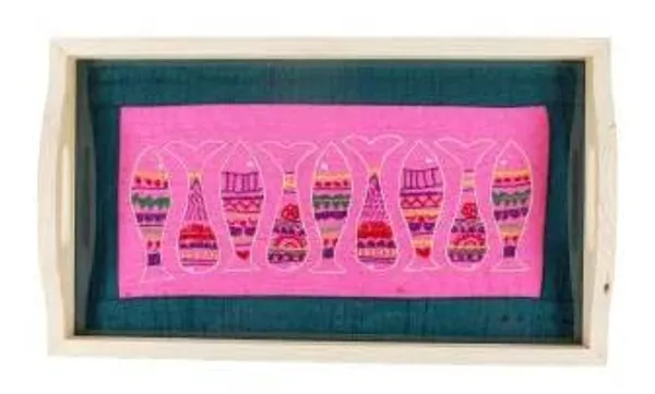 Indha_Handcrafted_Pine_Wood_Serving_Tray_–_Fish_Embroidery_on_Dupion_Silk_Under_Glass_|_Decorative_Tray_for_Dining_Table,_Coffee_Table,_Home_Decor_&_Gifting