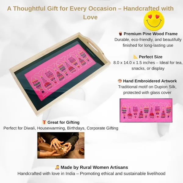 Indha_Handcrafted_Pine_Wood_Serving_Tray_–_Fish_Embroidery_on_Dupion_Silk_Under_Glass_|_Decorative_Tray_for_Dining_Table,_Coffee_Table,_Home_Decor_&_Gifting