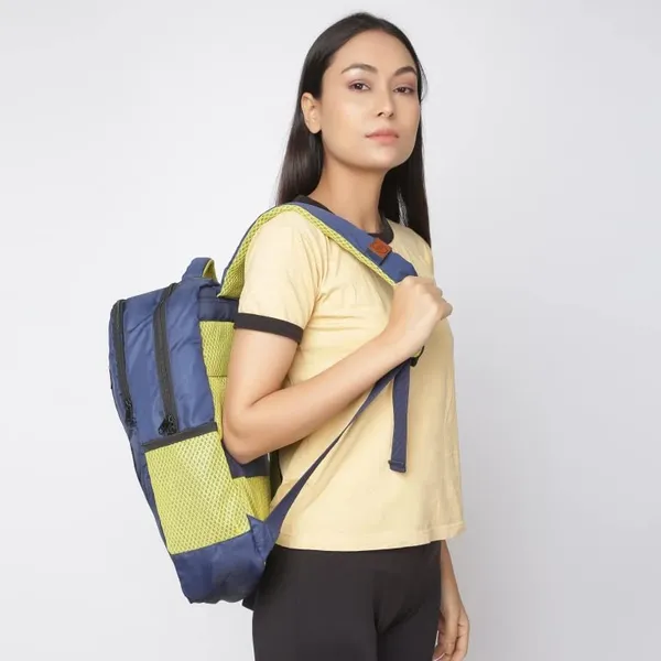 INDHA_17_Inch_Laptop_Backpack_|_18L_Waterproof_Tetron_Fabric_Travel,_Office_&_School_Bag_|_Multi-Pocket_Backpack_for_Men_&_Women_|_Handmade_by_Rural_Artisans_(Blue_&_Green)