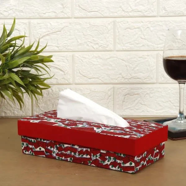 Indha_Handcrafted_Tissue_Paper_Holder_Box_|_Paper_Napkin_Holder_|_Tissue_Dispenser_Organizer_for_Car_Home_Hotel_Dinning_Table_(Huts_Print_Maroon)