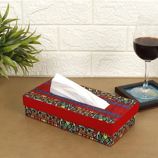Indha_Handcrafted_Tissue_Paper_Holder_Box_|_Abstract_Art_Napkin_Dispenser_for_Car,_Home,_Office,_Hotel_|_Multicolour_Dupion_Silk_Organizer_|_Gift_Item