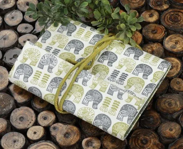 INDHA_Handcrafted_Recycled_Paper_Diary_-_Bird_and_Flower_Design_-_Off-White_Cotton_Cover_-_50_Pages_-_Eco-Friendly_-_Office,_Travel,_Home,_and_Corporate_Gifting