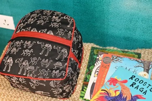 INDHA_Kids_Backpack_Bag_|_Handcrafted_Backpack_Bag_|_Backpack_Bag_For_Kids_|_kids_Picknic_Bag_|_(Camel_Block_Print)
