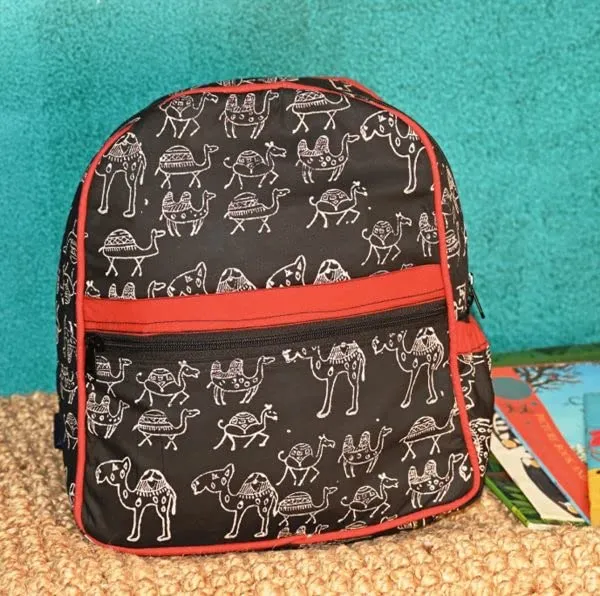 INDHA_Kids_Backpack_Bag_|_Handcrafted_Backpack_Bag_|_Backpack_Bag_For_Kids_|_kids_Picknic_Bag_|_(Camel_Block_Print)