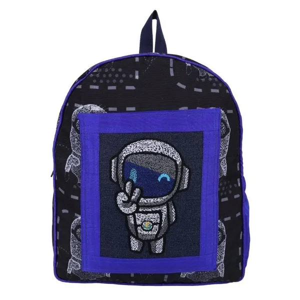 INDHA_Kids_Backpack_Bag_|_Handcrafted_Canvas_Backpack_with_Robot_Embroidery_|_Picnic_&_School_Bag_for_Boys_and_Girls_|_Lightweight_&_Comfortable_for_Toddlers