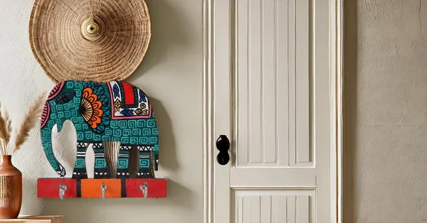 Multicolour_Key_Holder_Handpainted_Elephant_Shaped