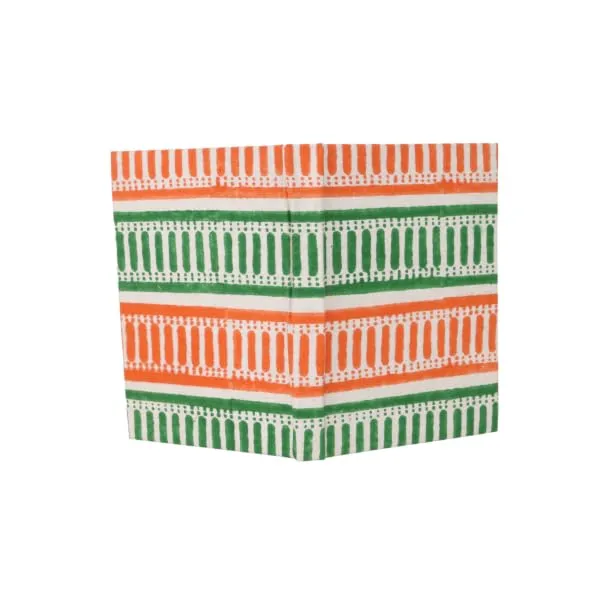 INDHA_Tri-colour_Block_Printed_Diary_|_Handmade_Tri-Colour_Recycled_Paper_Diary_|_50_Plain_Pages_|_5.0_x_7.0_inches_|_Tri-colour_Corporate_Gift_Diary_|_Independence_&_Republic_Day_Gifts