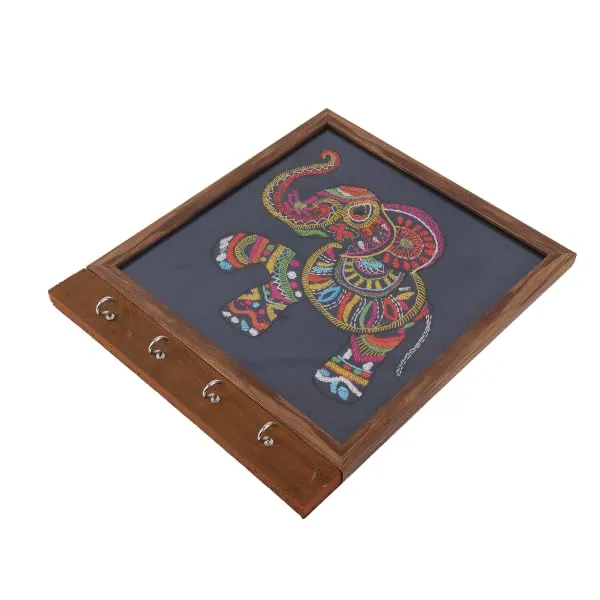 Blue_Key_Holder_Hand_Embroidered_Elephant_Motif