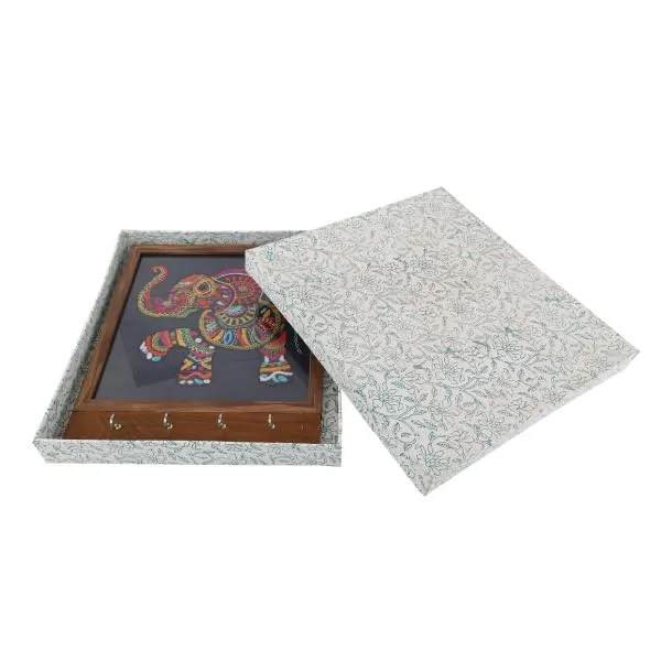 Blue_Key_Holder_Hand_Embroidered_Elephant_Motif