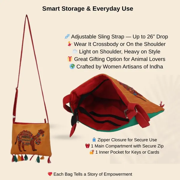 Multicolour_Camel_Embroidery_Sling_Bag