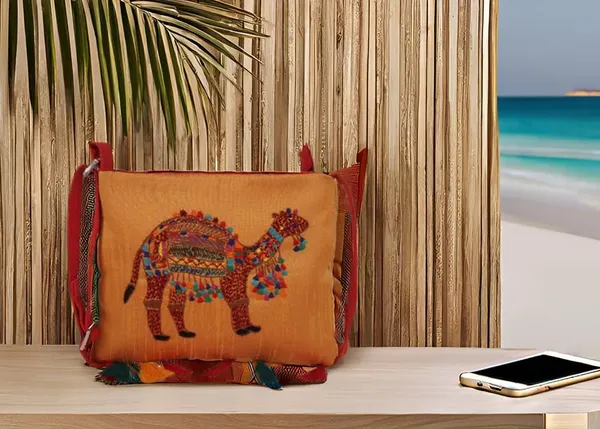 Multicolour_Camel_Embroidery_Sling_Bag