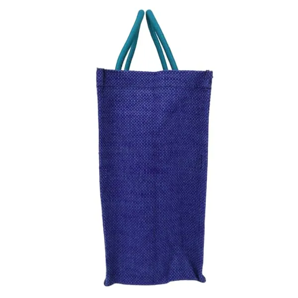 INDHA_Jute_Handbag_Blue_With_Sky_Blue_Lace_Border_|_Jute_Gift_Bags_|_Jute_Lunch_Bag_|_Jute_Tiffin_Bag