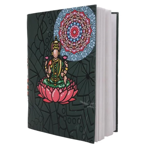 Grey_Handcrafted_Recycled_Paper_Diary_Godess_Laxmi_Maa_Print
