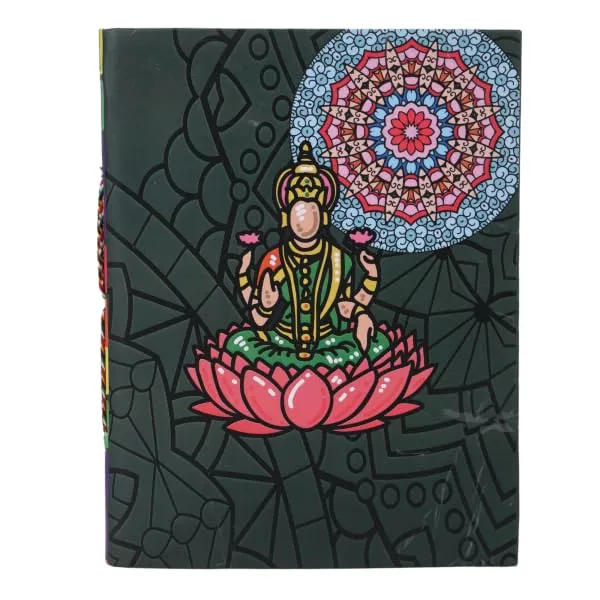 Grey_Handcrafted_Recycled_Paper_Diary_Godess_Laxmi_Maa_Print