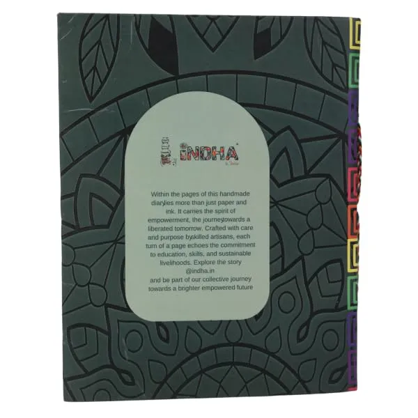 Grey_Handcrafted_Recycled_Paper_Diary_Godess_Laxmi_Maa_Print