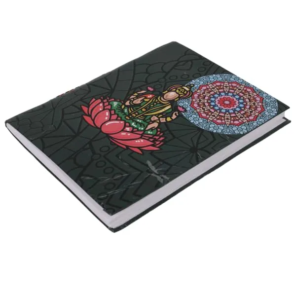 Grey_Handcrafted_Recycled_Paper_Diary_Godess_Laxmi_Maa_Print