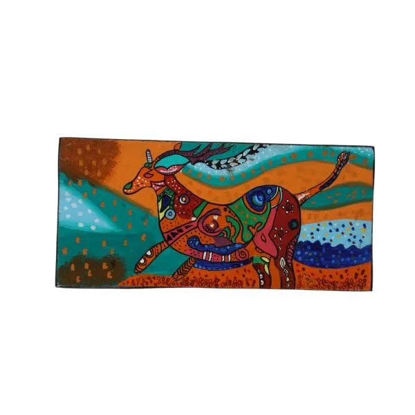 INDHA_Hand-Painted_Wall_Decor_|_Deer_Art_Print_for_Drawing_&_Living_Room_|_Sustainable_Small_Wall_Art_|_Multicolour_Swamp_Deer_Design