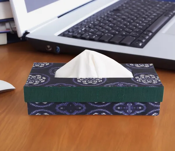 Indha_Tissue_Box_|_Handcrafted_Tissue_Box_Blue_&_Green_|_Navy_Blue_and_Green_Dupion_Silk_Tissue_Box_|_White_Floral_Mandala_Design_Motif_Digitally_Printed