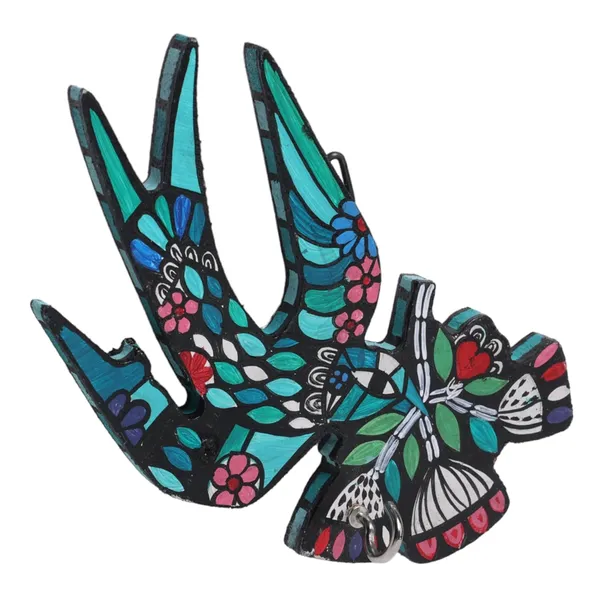 INDHA_Hand-Painted_Flying_Bird_Design_Key_Holder_for_Wall_|_Eco-Friendly_Wooden_Key_Stand_Organizer_|_Handmade_Multicolor_Key_Hanger_for_Home_&_Office_Gifting
