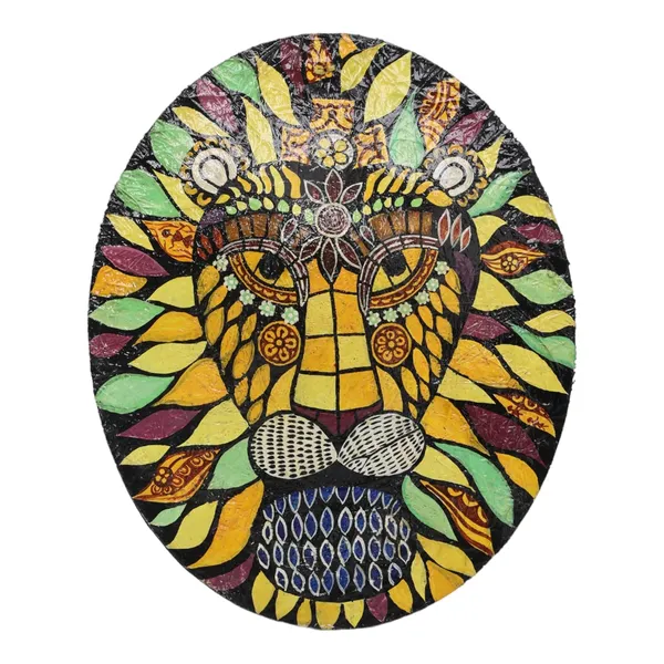 INDHA_Hand-Painted_Lion's_Face_Wall_Art:_Sustainable_Wooden_Decor_for_Living_Room_-_Unique_Eco-Friendly_Wall_Hanging_Artwork