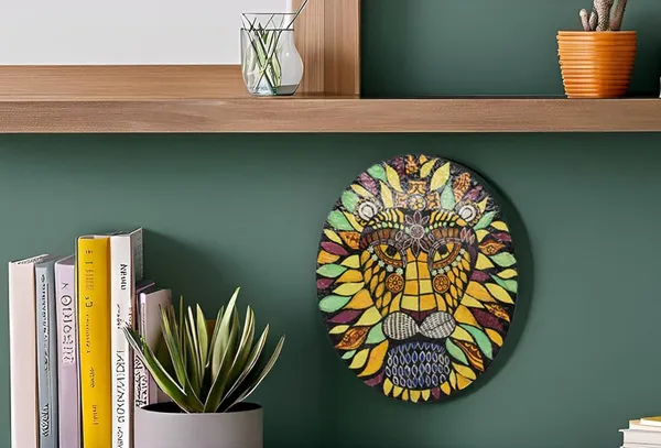 INDHA_Hand-Painted_Lion's_Face_Wall_Art:_Sustainable_Wooden_Decor_for_Living_Room_-_Unique_Eco-Friendly_Wall_Hanging_Artwork