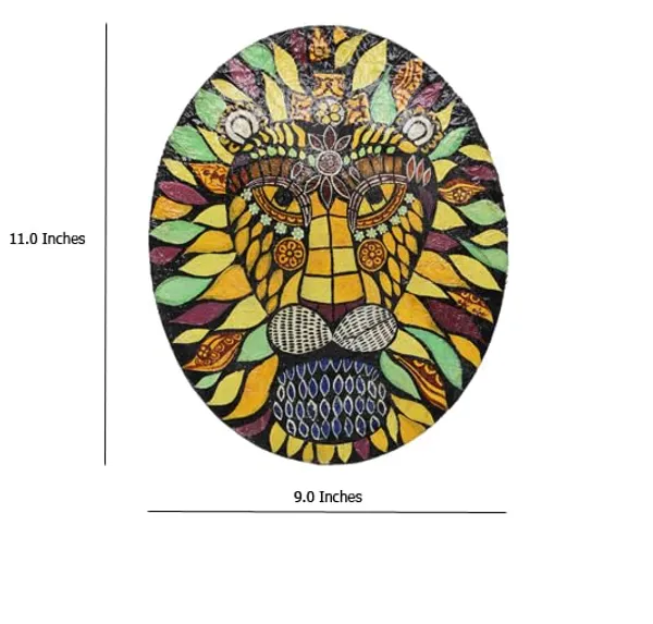 INDHA_Hand-Painted_Lion's_Face_Wall_Art:_Sustainable_Wooden_Decor_for_Living_Room_-_Unique_Eco-Friendly_Wall_Hanging_Artwork