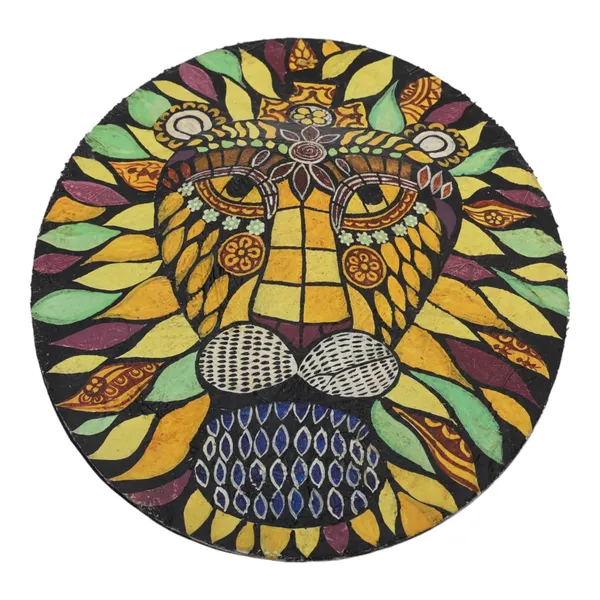 INDHA_Hand-Painted_Lion's_Face_Wall_Art:_Sustainable_Wooden_Decor_for_Living_Room_-_Unique_Eco-Friendly_Wall_Hanging_Artwork