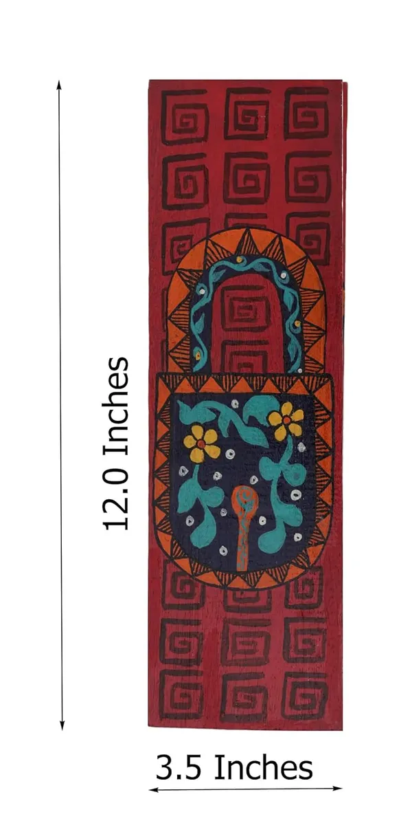 INDHA_Hand-Painted_Wall_Art:_Unlock_Creativity_with_Eco-Chic_Decor,Handcrafted_Home_Decor_for_Living_Room_and_Beyond_(Key_&_Lock,_Small)