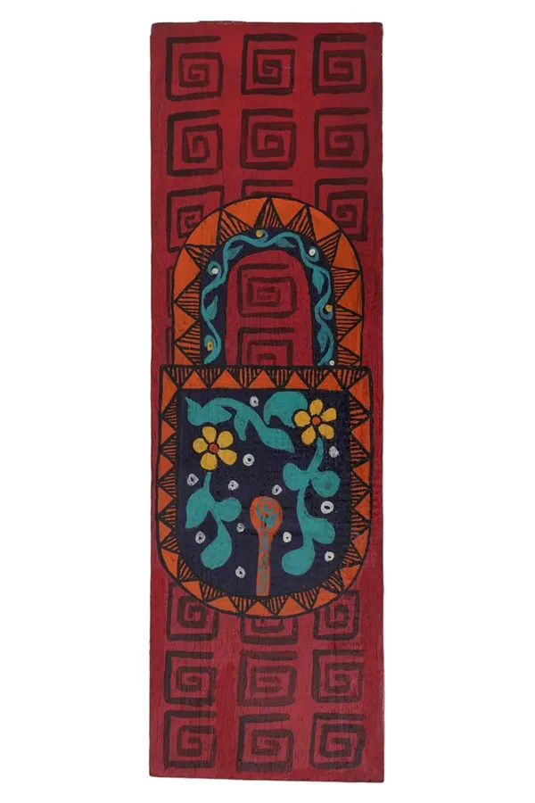 INDHA_Hand-Painted_Wall_Art:_Unlock_Creativity_with_Eco-Chic_Decor,Handcrafted_Home_Decor_for_Living_Room_and_Beyond_(Key_&_Lock,_Small)