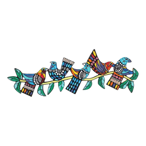 INDHA_Hand-Painted_Wall_Art_|_Sculpture_Design_-_Wooden_Wall_Painting_with_Gift_Box_-_Unique_Artwork_for_Living_Room_Decor_-_Handcrafted_Wall_Hanging_Decor_(Multi-Birds)
