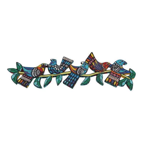 INDHA_Hand-Painted_Wall_Art_|_Sculpture_Design_-_Wooden_Wall_Painting_with_Gift_Box_-_Unique_Artwork_for_Living_Room_Decor_-_Handcrafted_Wall_Hanging_Decor_(Multi-Birds)