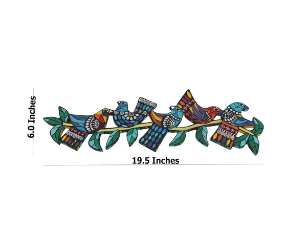 INDHA_Hand-Painted_Wall_Art_|_Sculpture_Design_-_Wooden_Wall_Painting_with_Gift_Box_-_Unique_Artwork_for_Living_Room_Decor_-_Handcrafted_Wall_Hanging_Decor_(Multi-Birds)