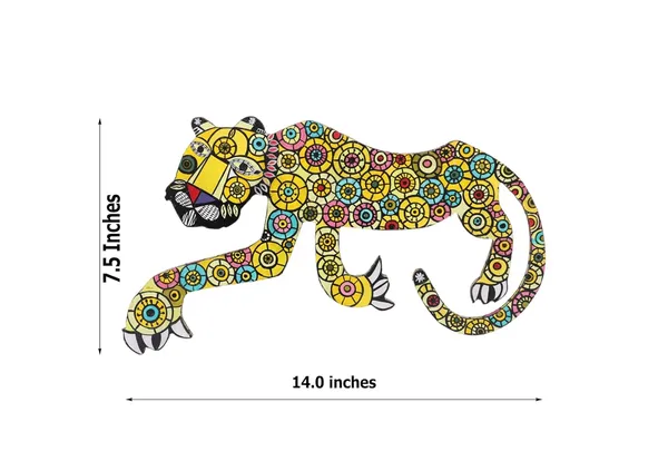 Yellow_Hand-Painted_Leopard_Shaped_Wall_Painting