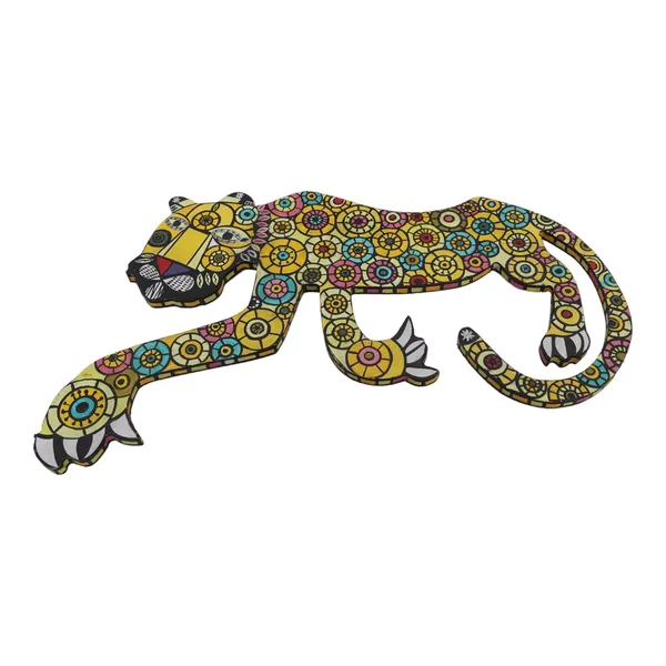 Yellow_Hand-Painted_Leopard_Shaped_Wall_Painting