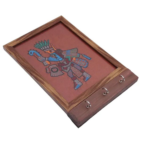 INDHA_Handcrafted_Key_Holder_for_Home_-_Wall_Mount_Stylish_Key_Stand_|_Hand_Embroidered_Key_Hanger_|_Unique_Design_Key_Chain_Holders_(Rust-KHSE24)