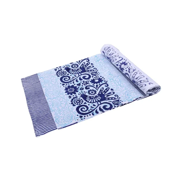 Indha_Block_Printed_Cotton_Dining_Table_Runner_&_Mats_Set_(6_Pieces)_|_Traditional_Design_Table_Mat_Set_for_Corporate_and_Personal_Gifting_(White_&_Blue-TMRBFBPS6)
