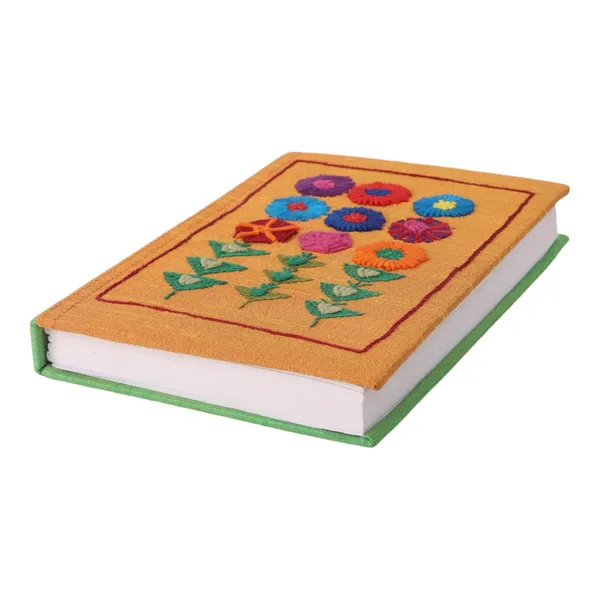 INDHA_Handcrafted_Recycle_Paper_diary_|_Eco_Friendly_Diary_|_Gifting_|_Corporate_Gifting|_Handmade_Diary_|_Ethnic_Art_hand_Embroidered_Diary_(Orange-DFEOC824)