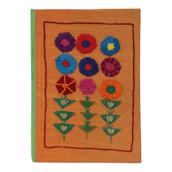 INDHA_Handcrafted_Recycle_Paper_diary_|_Eco_Friendly_Diary_|_Gifting_|_Corporate_Gifting|_Handmade_Diary_|_Ethnic_Art_hand_Embroidered_Diary_(Orange-DFEOC824)