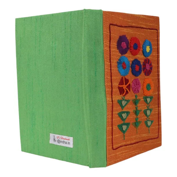 INDHA_Handcrafted_Recycle_Paper_diary_|_Eco_Friendly_Diary_|_Gifting_|_Corporate_Gifting|_Handmade_Diary_|_Ethnic_Art_hand_Embroidered_Diary_(Orange-DFEOC824)