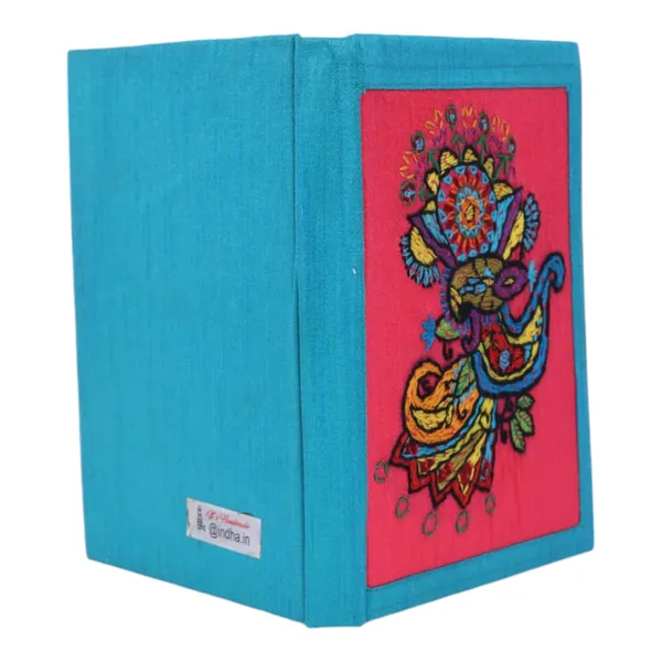 INDHA_Handcrafted_Recycle_Paper_diary_|_Eco_Friendly_Diary_|_Gifting_|_Corporate_Gifting|_Handmade_Diary_|_Ethnic_Art_hand_Embroidered_Diary_(Sky_Blue-DKEPC824)
