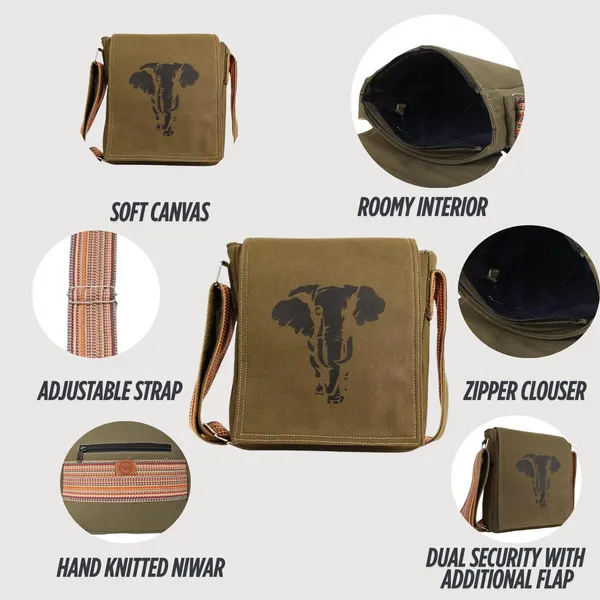 Green_Crossbody_Sling_Bag_Elephant_Print