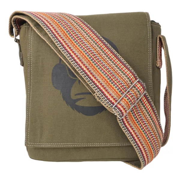 INDHA_Handcrafted_Cotton_Canvas_Sling_Bag_|_Unisex_Ethnic_Geometric_Design_|_Multicolor_Niwar_Strap_|_Travel_Utility_&_Gifting