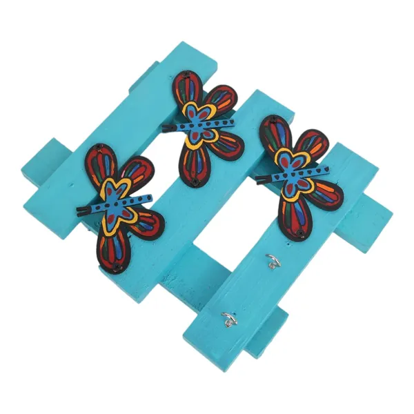 INDHA_Handcrafted_Key_Holder_for_Home_-_Wall_Mount_Stylish_Key_Stand_|_Hand_Painted_Key_Hanger_|_Unique_Design_Key_Chain_Holders_|_Butterfly_Print_Key_Holder